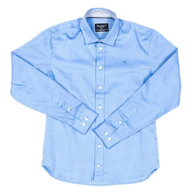 Image of Hackett London Boys Boy&#039;s long sleeved shirt with lapel collar HK301005 Blue Size 11 12Y