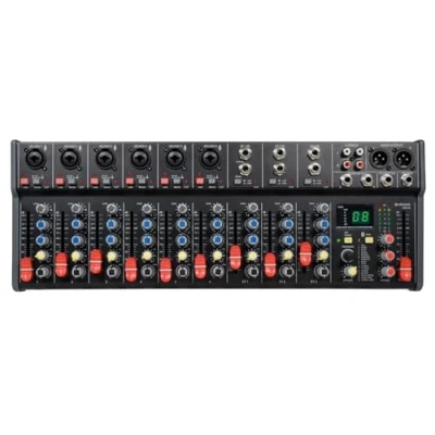 Image of Citronic CSR 63 9 Channel Rack Mountable Mixing Console with 16 Preset DSP Effects, Bluetooth Connectivity, Adjustable Depth Panels, and Comprehensive Input Options