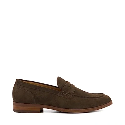 Image of Dune Mens SULLI Smart Moccasin Loafers Size UK 9 Flat Heel Suede Moccasins Brown