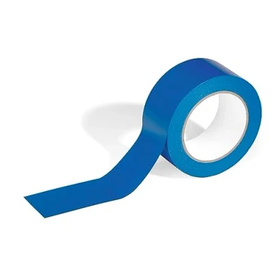 Image of DURABLE DURALINE Floor Marking Tape BASIC Self Adhesive Temporary 33 Metre Roll Quick &amp; Easy Application Perfect for Identification of Hazards Blue