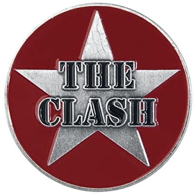 Image of The Clash military logo metal pin badge