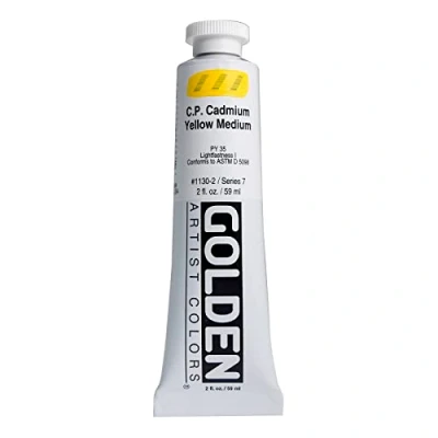 Image of Pro Art Golden Heavy Body Acrylic Paint 2 oz Cadmium Yellow Medium