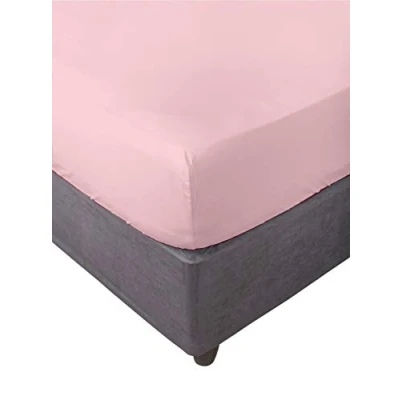 Image of Miracle Home. Fitted Sheet, Elastic, Soft, Comfortable, Anti Pilling. Cotton 50% Polyester. Pink. 180 x 200 cm
