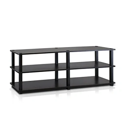 Image of FURINNO Toolless TV Stands, Wood, Espresso/Black, one size