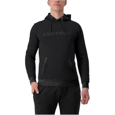 Image of CASTELLI 4523559 010 LOGO HOODIE Sweatshirt Unisex BLACK Size L