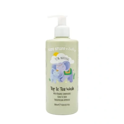 Image of Kids Stuff Baby Top to Toe Wash 300ml Natural Ingredients Organic Lemongrass Oil Dermatologically &amp; Paediatrician Approved Kind Sensitive Skin Vegan Cruelty Free