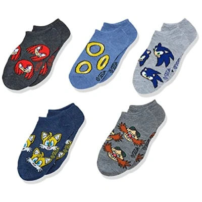 Image of Nintendo Boys&#039; 5 Pack No Show Socks Casual, Assorted Neutral, 6 8.5 (Pack of 5)