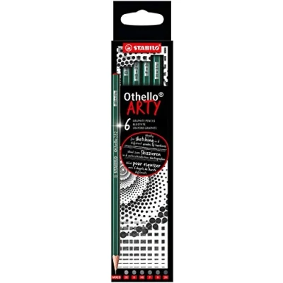 Image of Graphite Pencil STABILO Othello ARTY Pack of 6 Assorted Grades 2B, B, HB, F, H, 2H