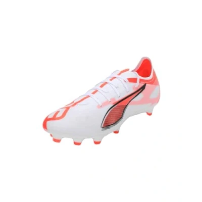 Image of PUMA Unisex Ultra 5 Match FG/AG Soccer Shoe, White Black Glowing RED, 6 UK