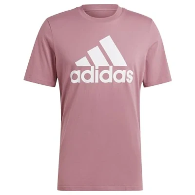 Image of adidas Men&#039;s Essentials Single Jersey Big Logo Tee, preloved Crimson/White, XL