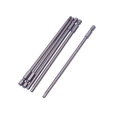 Image of Utoolmart 1/4 Inch Hex Shank Magnetic H4 Screwdriver Bits 150mm Length S2 Steel Hexagon Allen Wrench Drill Bit Sand Blasting Power Tool for Production Workshop 5pcs