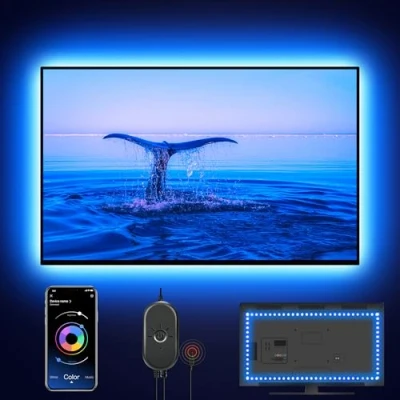Image of Nexillumi Led Lights for TV, 9.8ft TV Backlight 32 43 Inch, RGB Strip Behind APP Remote Control Music Sync Bedroom