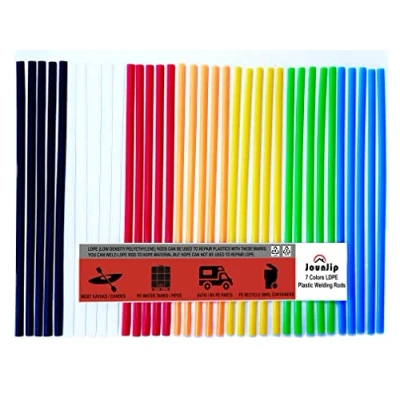 Image of JounJip LDPE Plastic Welding Rods (7 Colors) Low Density Polyethylene Flat for Kayak Repair, Canoe, PE Water Tank, Auto RV Parts, and HDPE repair