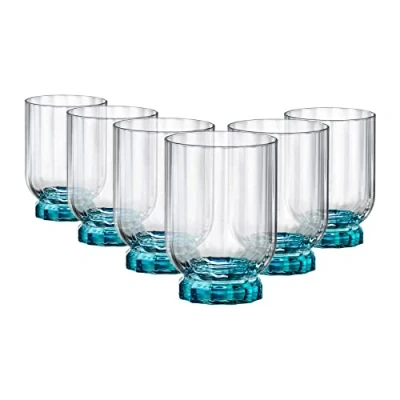 Image of 6x Blue 300ml Florian Whisky Glasses By Bormioli Rocco