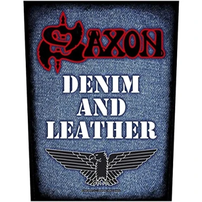 Image of SAXON backpatch denim and leather