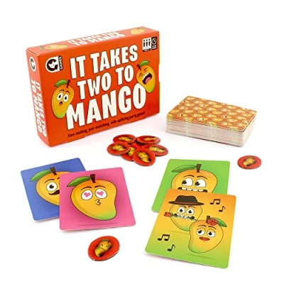 Image of Ginger Fox, It Takes Two To Mango Silly Action Card Game Pull Funny Faces Win Points Easy Play, Quick Thinking, On The Go Fun Matching Pairs Style Play For Kids And Grown Ups. Ages 8+