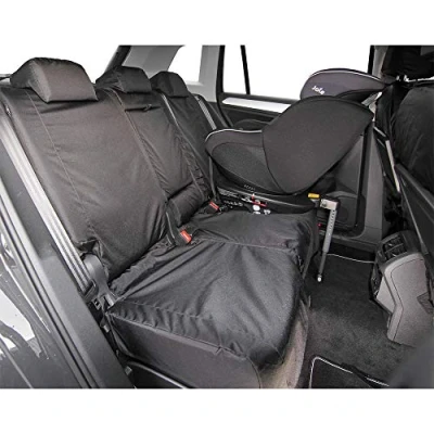 Image of Town &amp; Country Waterproof Heavy Duty Seat Cover Set Tailored To Fit 2nd Generation Volkswagen Tiguan (2016 Onwards) Black (Full Rear Passenger Set)