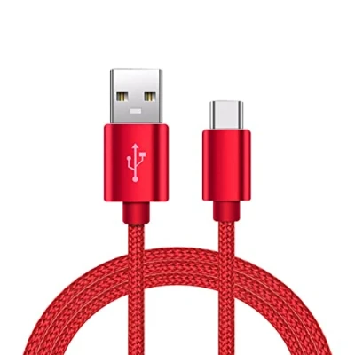Image of USB C Cable Premium Nylon Braided A to 3A Fast Charging Type Cable, For Samsung Galaxy S21/S20/S10/S9/S8, HUAWEI P40/P30, Sony Xperia/LG/Xiaomi &amp; More Obsidian Red (3M)