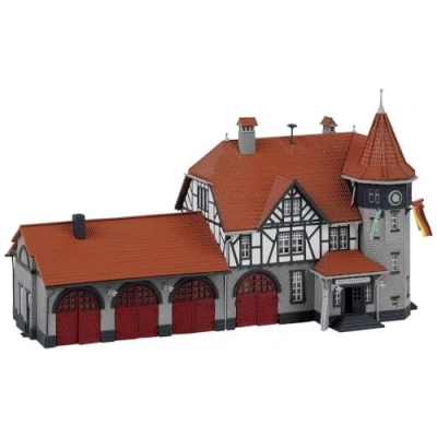 Image of Faller 232194 Town Hall with Fire Station, Brown, Grey, One Size