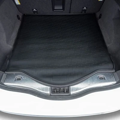 Image of Travall Boot Liner for Ford Mondeo [Estate] 2014 2022 Premium Tailored Fit Car Floor Mat Waterproof CargoMat Black Rubber Guard Dog Friendly All Weather Protector Custom Accessory
