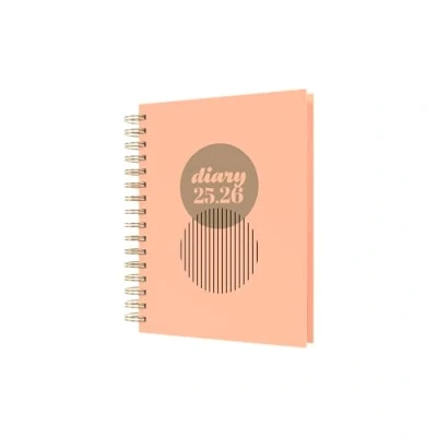 Image of Collins &#039;Scandi&#039; 12 Month Planner, August 2025 2026 Day to Page Diary, A5 Hard Cover, Peach