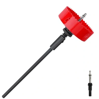 Image of hsawbit 85mm HSS Bi Metal Hole Saw with 300mm Extended Hex Shank, Cutter Heavy Duty Sprinkler Head Trimmer for Wood, Plywood, PVC, Drywall and Soft Sheet