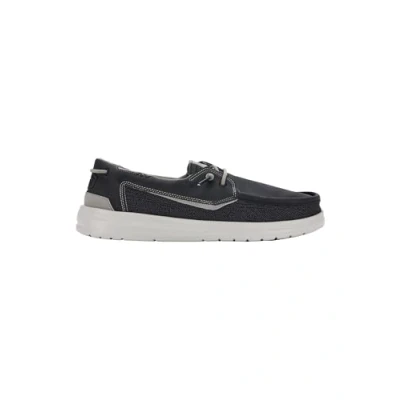 Image of HEYDUDE Welsh Grip Classic Black/Storm Grey Mesh Shoes for Male Size 7