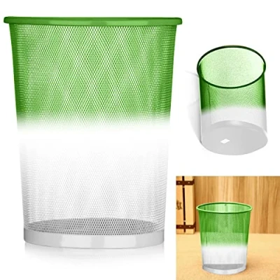Image of ARA CHOICE Colourful Mesh Waste Bins Rubbish Paper Wastebasket Trash Can Dustbin for Home Office Durable and easy to use Recycling Bin Bedrooms Multi Colour. (Green)