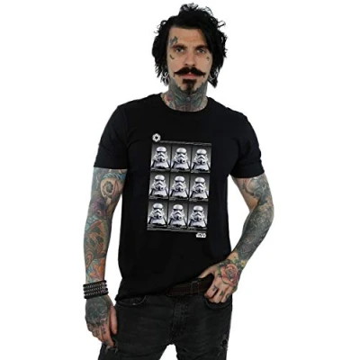 Image of Star Wars Men&#039;s Stormtrooper Yearbook T Shirt Black Large