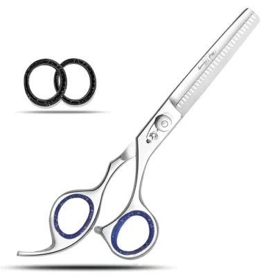 Image of Left Handed Hairdressing Scissors Hair Scissor, Wishbeauty Professional Sharp Hand Barber 6.5 Lefty Cutting Scissors, Hairdresser Salon Haircut (Silver Thinning)