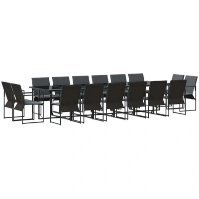 Image of vidaXL 22 Piece Garden Dining Set with Cushions Steel and Textilene