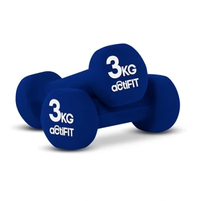 Image of Neoprene Weights Dumbbells Set Men and Women Thick Coating 2KG 3KG 4KG 5KG 6KG Cast Iron Dumbells Singles Home Free Blue Exercise Barn (B: 2 x 3KG, PAIR)