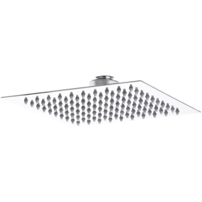 Image of Hudson Reed A3088 ǀ Modern Bathroom Slim Stainless Steel Square Fixed Shower Head, 60mm x 200mm, Chrome