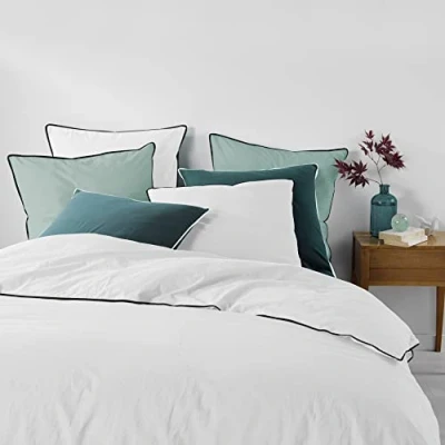 Image of Parure de lit douceur d&#039;intérieur, 3 Piece Bedding Set (260 x 240 cm) White Linen 100% Cotton