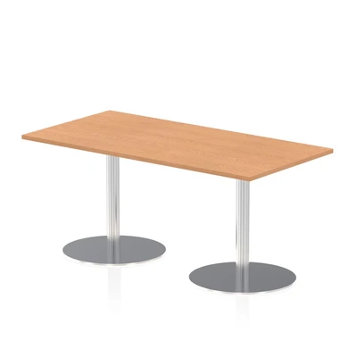 Image of Italia 1600 x 800mm Poseur Rectangular Table Oak Top 725mm High Leg