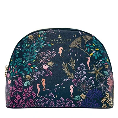 Image of Sara Miller Beauty Underwater Spa Cosmetic Bag In Navy, Large