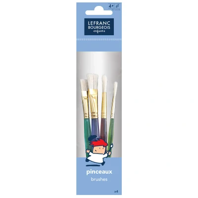 Image of Lefranc Bourgeois Enfants Fun Brush Transparent Blue 4 Pack