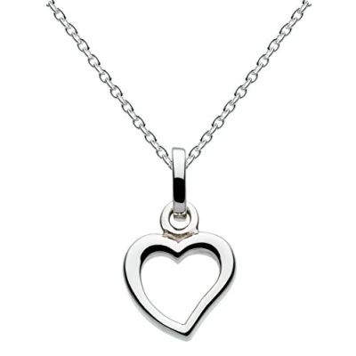 Image of Dew Women&#039;s Sterling Silver Small Open Heart Necklace of Length 18 inch