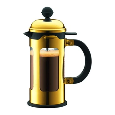 Image of BODUM 0.35 Litre/12 oz Borosilicate Glass Chambord 3 Cup Coffee Maker, Gold