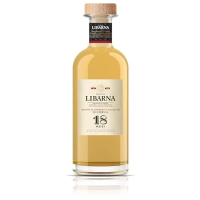 Image of Grappa Libarna Barbera e Dolcetto Premium Italian aged for at least 18 months. Bottle of 70cl, 42% ABV.