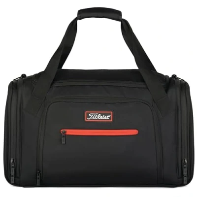 Image of Titleist Players Duffel Bag,Black / Red,12&quot; x 21&quot; 12&quot;