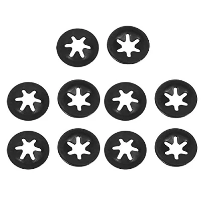 Image of sourcingmap Internal Tooth Star Washers M3 x 9mm 65Mn Black Oxide Finish Push On Lock Washer Locking Clips Fastener 10pcs