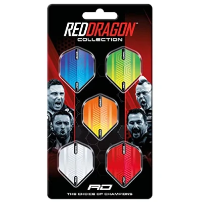 Image of RED DRAGON Hardcore Ionic Dart Flight Collection 5 Sets Per Pack (15 Flights in Total)