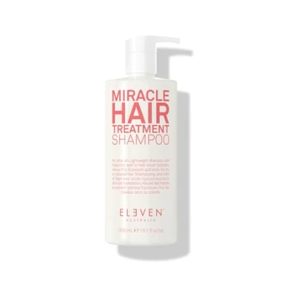 Image of Eleven Australia Miracle Hair Treatment Shampoo 300ml Moisturizing, Frizz Control, Strengthening &amp; Repair for Dry, Damaged Infused with Hyaluronic Acid to Help Boost Hydration Gluten Free