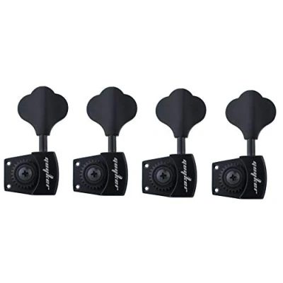 Image of Guyker Bass Tuners (4 for Left) 1:26 Ratio Open Gear Tuning Key Pegs Machine Head Replacement Electric Jazz Guitar or Precision Instruments Black