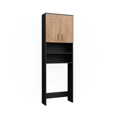 Image of Vicco Washing machine cabinet Irma, Anthracite/Oak, 64 x 190.5 cm