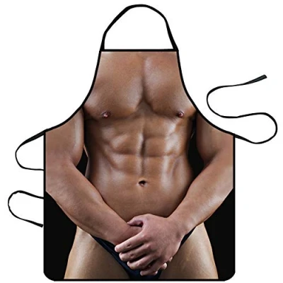 Image of TOPWAYS® Funny Novelty Cooking Apron, Sexy Kitchen Apron BBQ Party Adult Chefs For Men Women Gift (Strong Man)