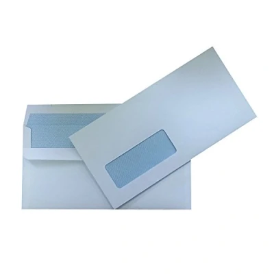 Image of DL Self Seal White Envelopes with Window 110 x 220mm 80gsm Pack of 25
