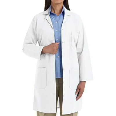 Image of Red Kap Women&#039;s Button Down Lab Coat, White, S