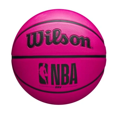 Image of Wilson NBA DRV Outdoor Basketball with Pump Pink, Size 7 29.5&quot;